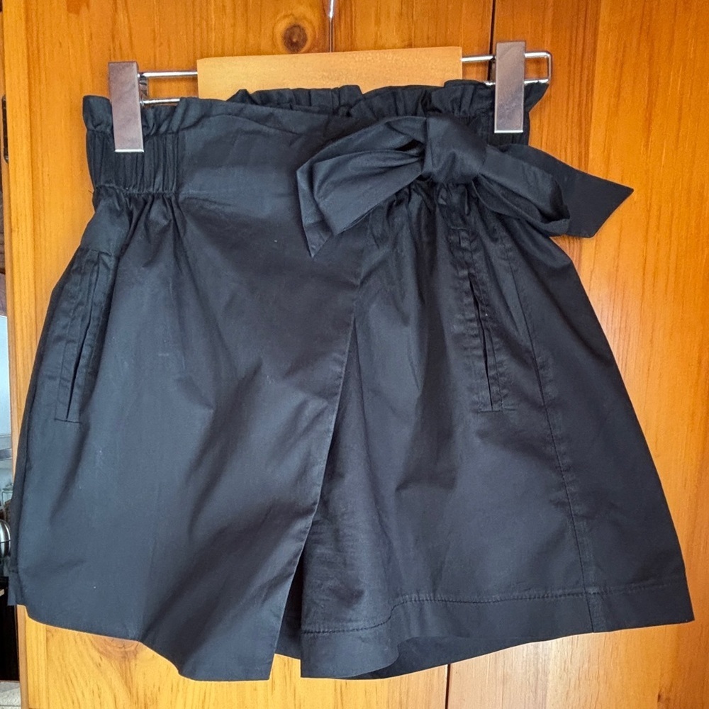 Molly Bracken Black Wrap Skort – High Waist Bow Detail – Size S - Picture 3 of 7